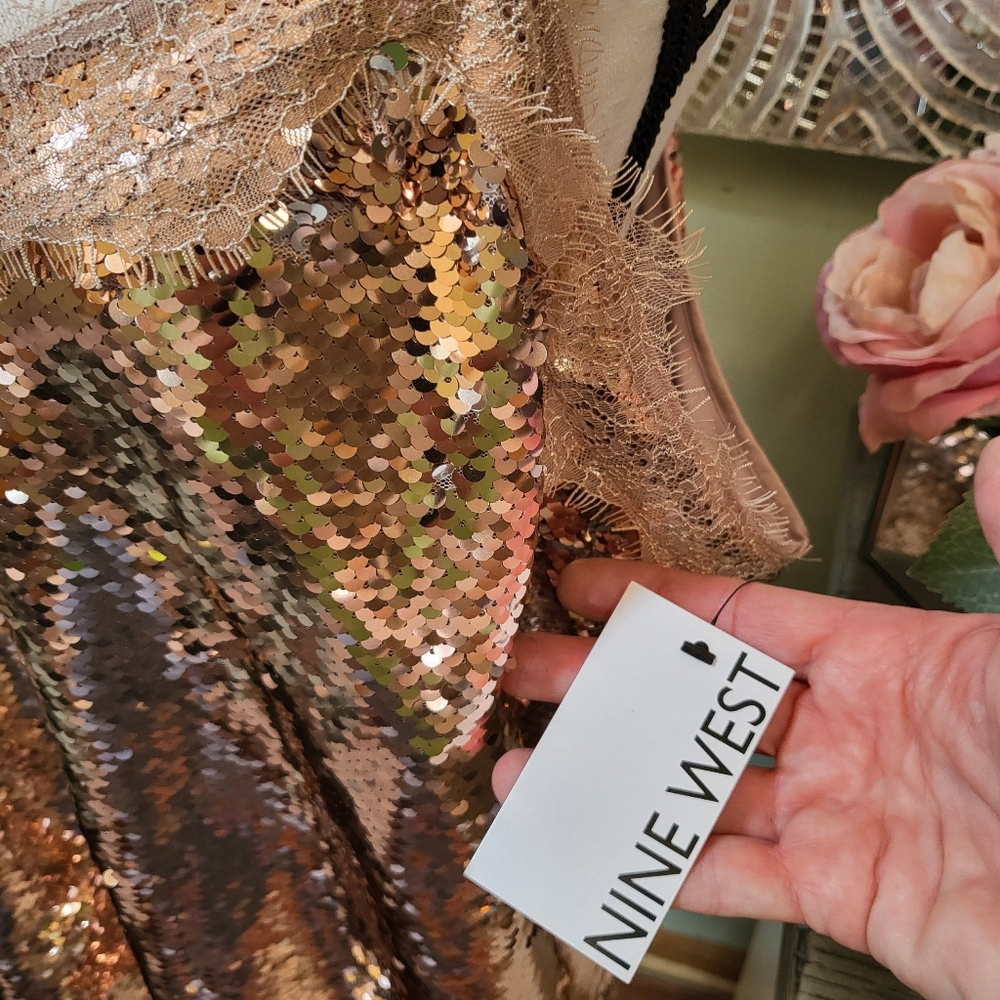 Nine West Gold Sequin Camisole - Picture 6 of 12